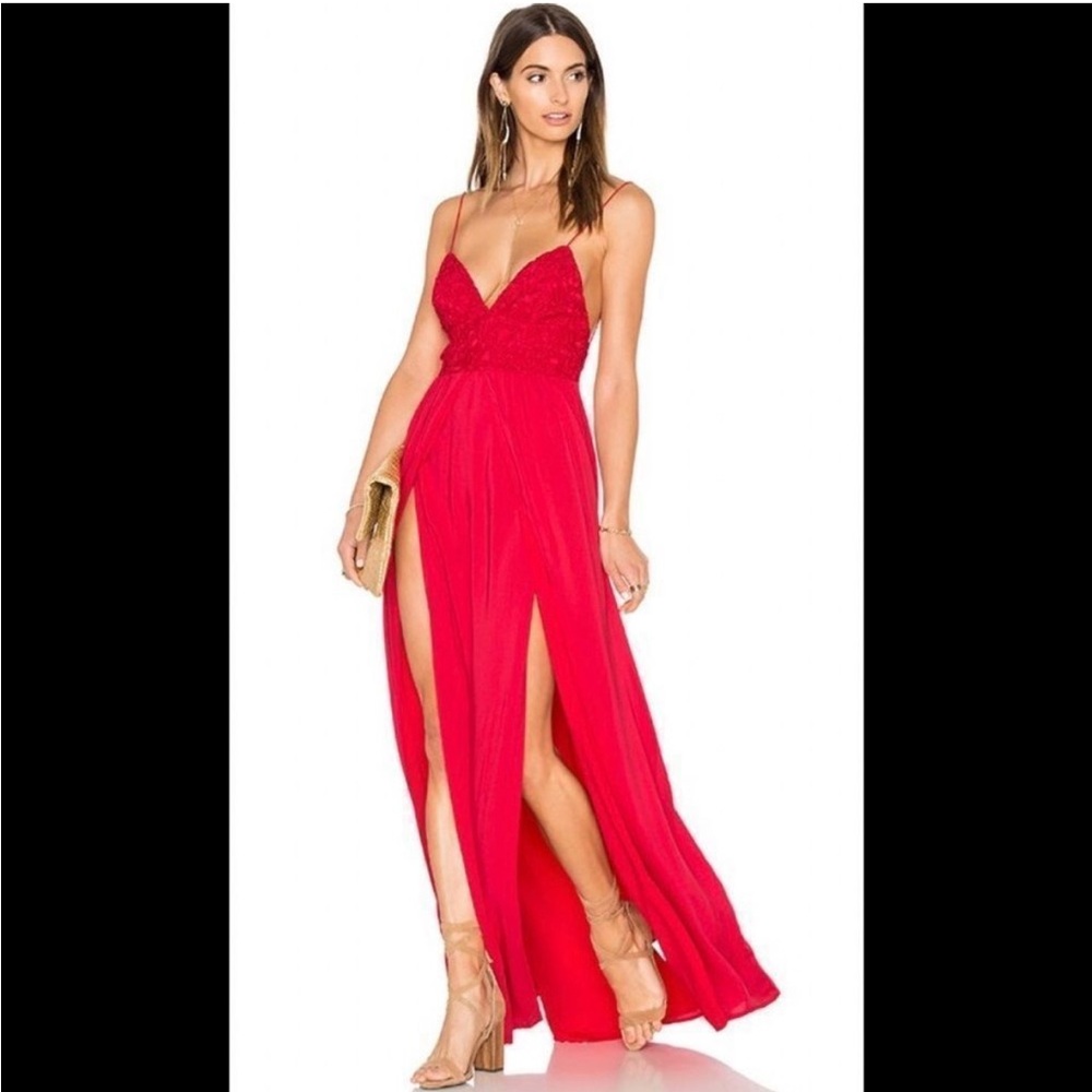 TJD The Jetset Diaries “Private Beach Maxi” in crimson size M